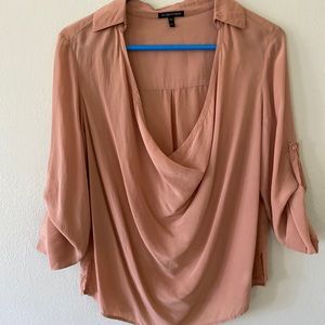 XS Silk Eileen Fisher soft salmon blouse